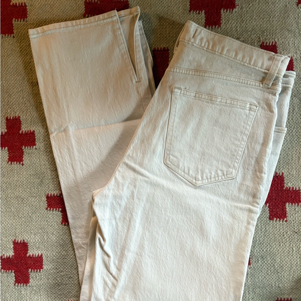 White Straight-Leg Jeans